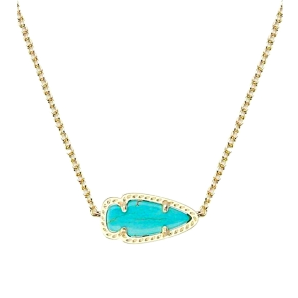 Kendra Scott Turquoise Skylie Necklace in Gold - Picture 1 of 7